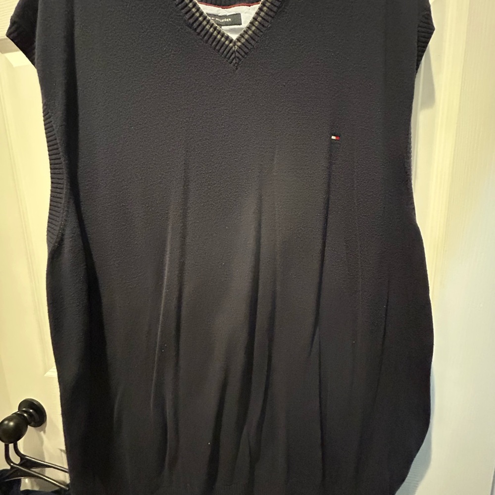 Tommy Hilfiger Blue V-Neck Sweater